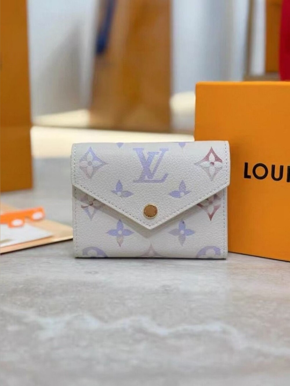 Louis Vuitton Pastel Monogram White Envelope Wallet - Picture 1 of 8